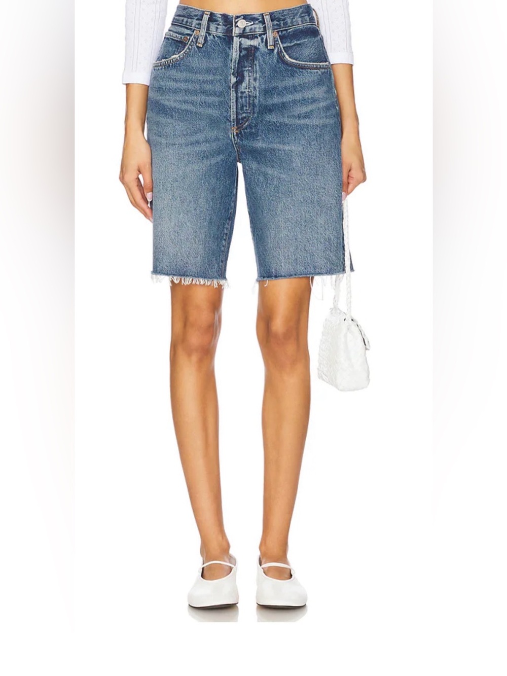NWT AGOLDE 90's Mid Rise Loose Denim Shorts in Ruin- 26- MSRP $178